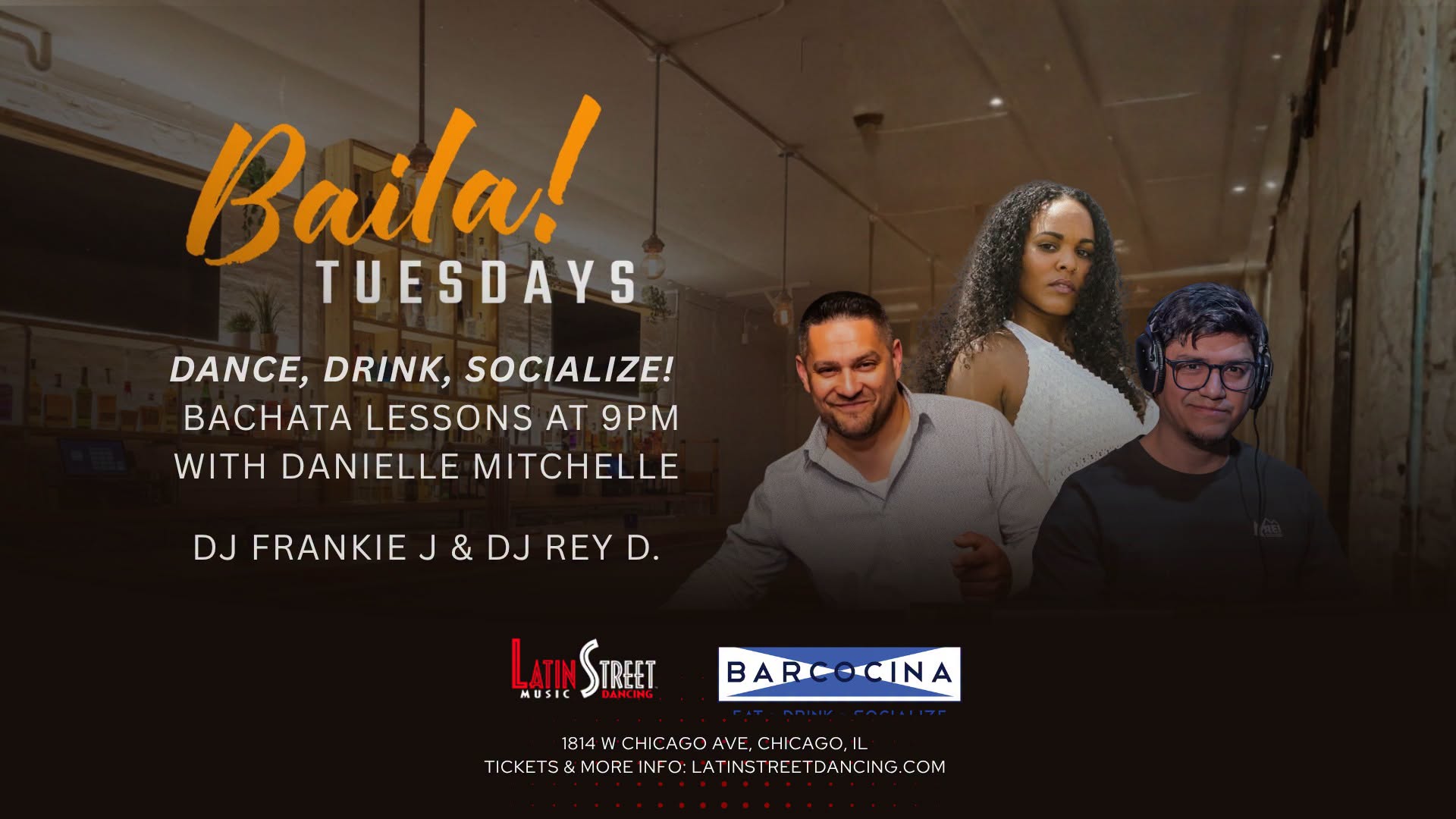 Affiche de Baila Tuesdays 📍 Barcocina West Town