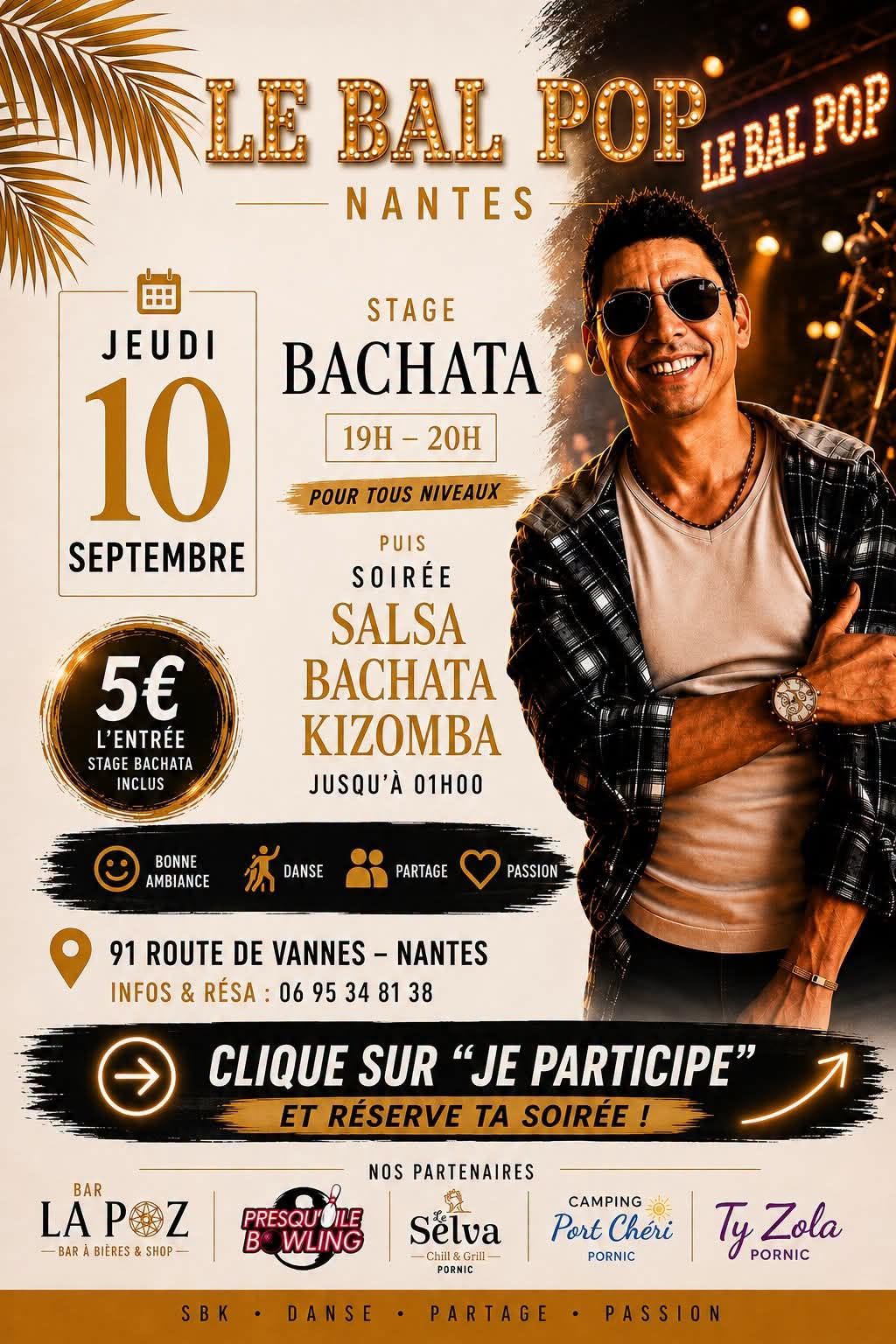 Affiche de Initiation + Soirée Salsa Bachata Kizomba avec RicDance