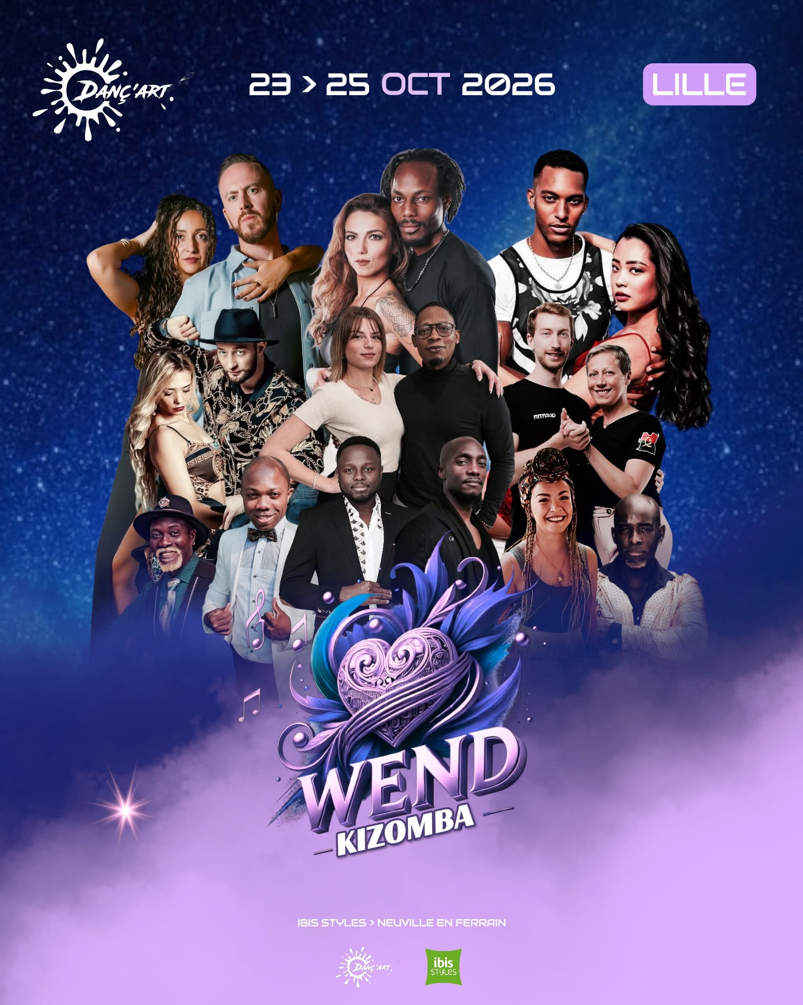 Affiche de 💜🩵 WEnd Kizomba Lille | ALL IN ONE | 23 au 25 Octobre