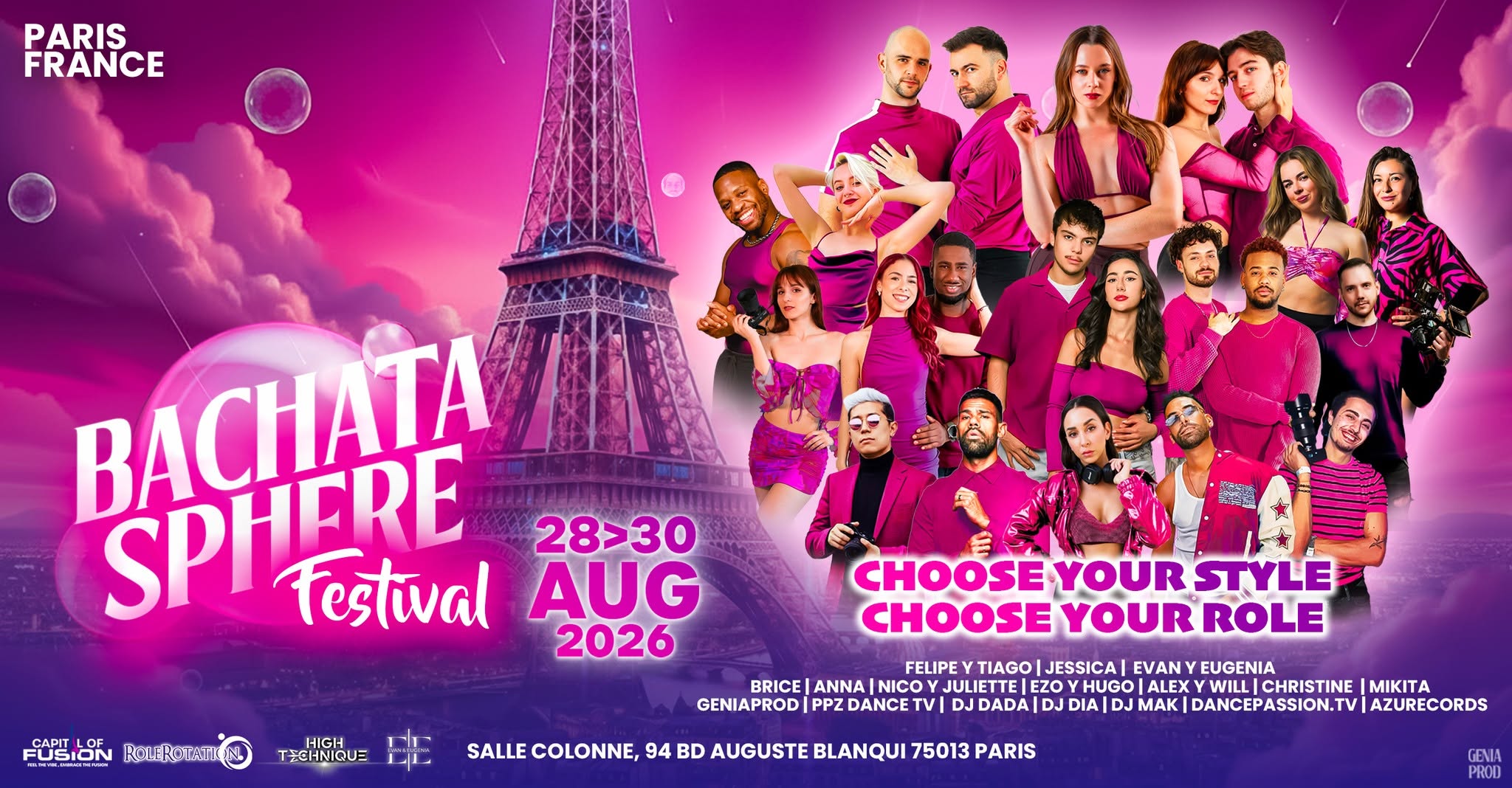 Affiche de Bachata Sphere Festival - 3rd Edition 🫧🩷