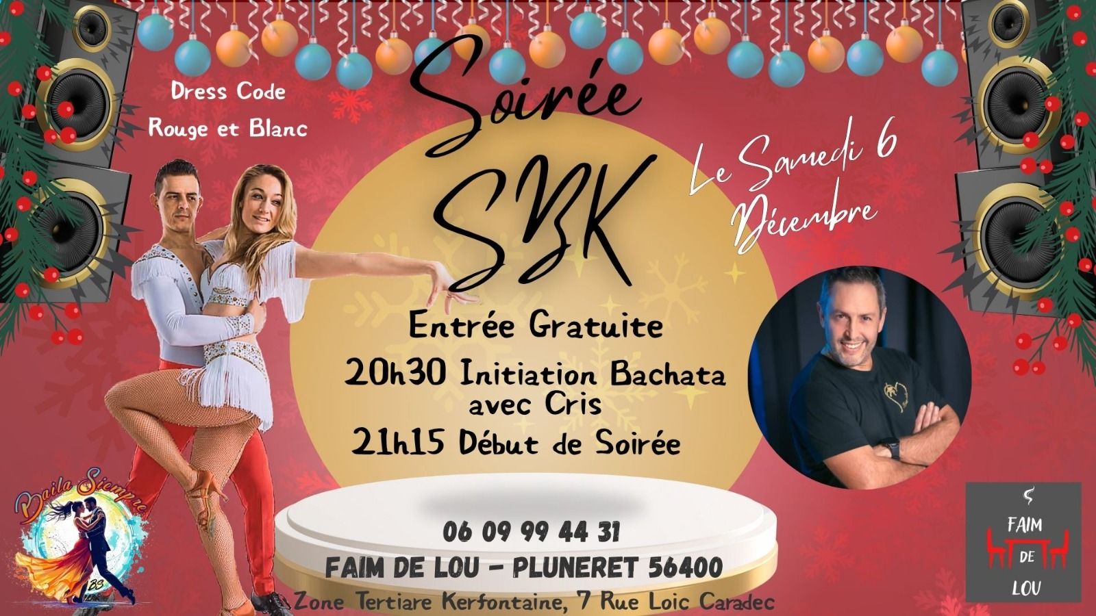 Affiche de Soirée Salsa, Bachata et Kizomba à Pluneret
