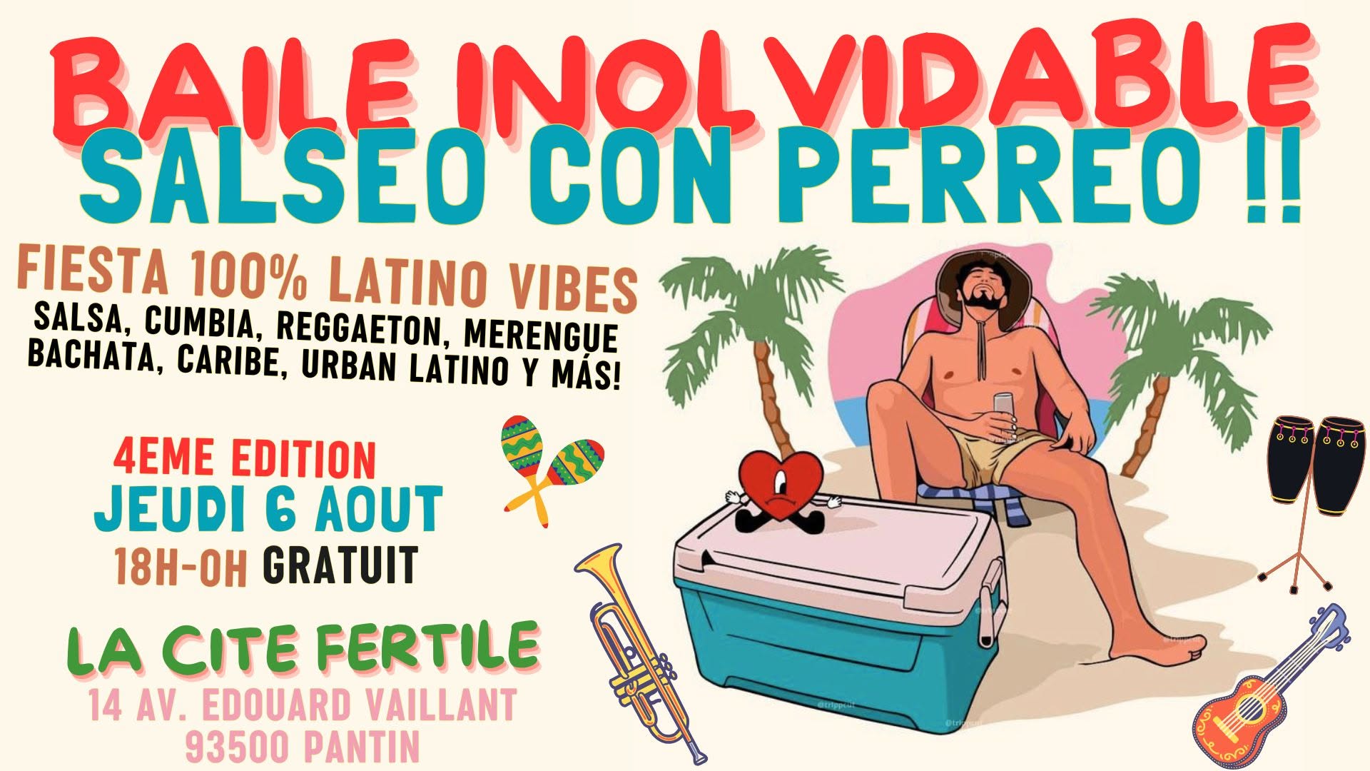 Affiche de BAILE INOLVIDABLE - Fiesta 100% latino Salseo con Perreo !!