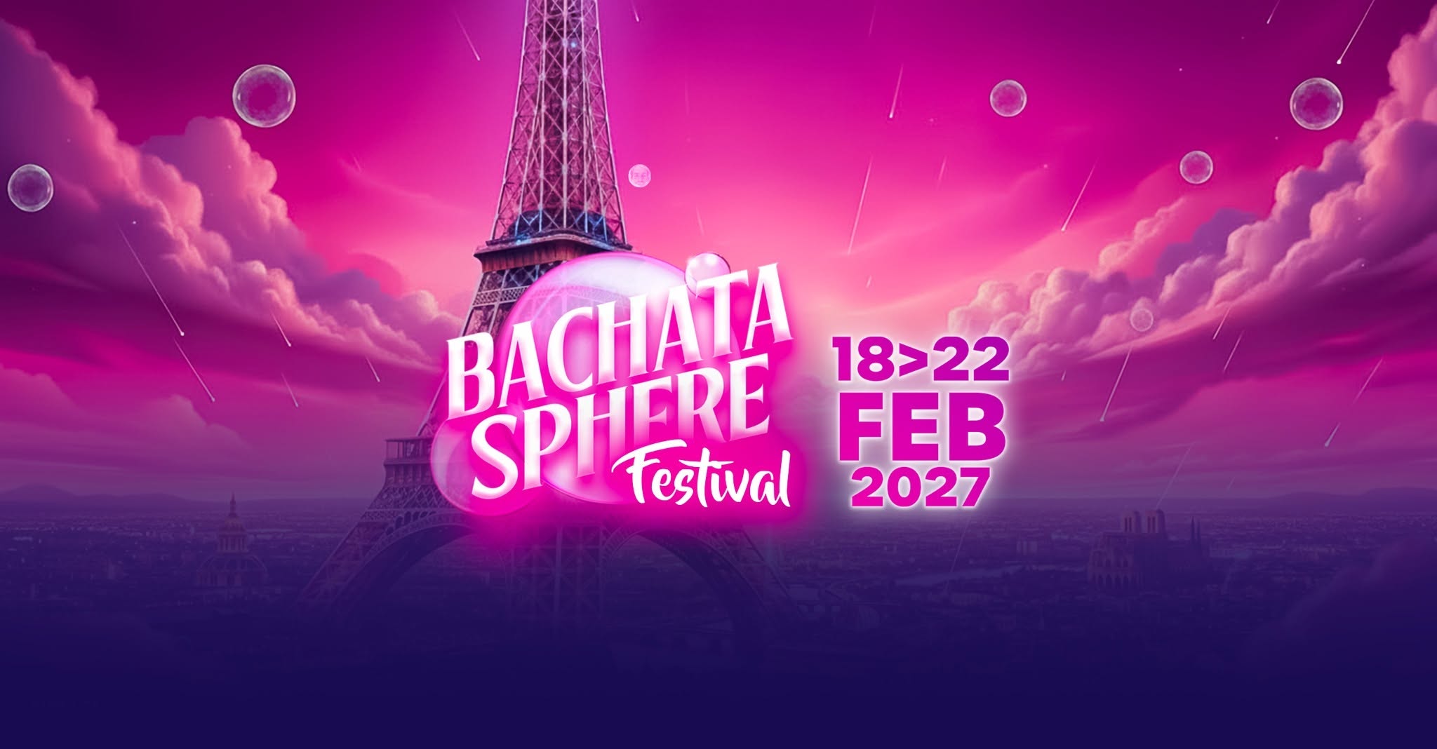 Affiche de Bachata Sphere Festival - FEB 2027 🫧🩷