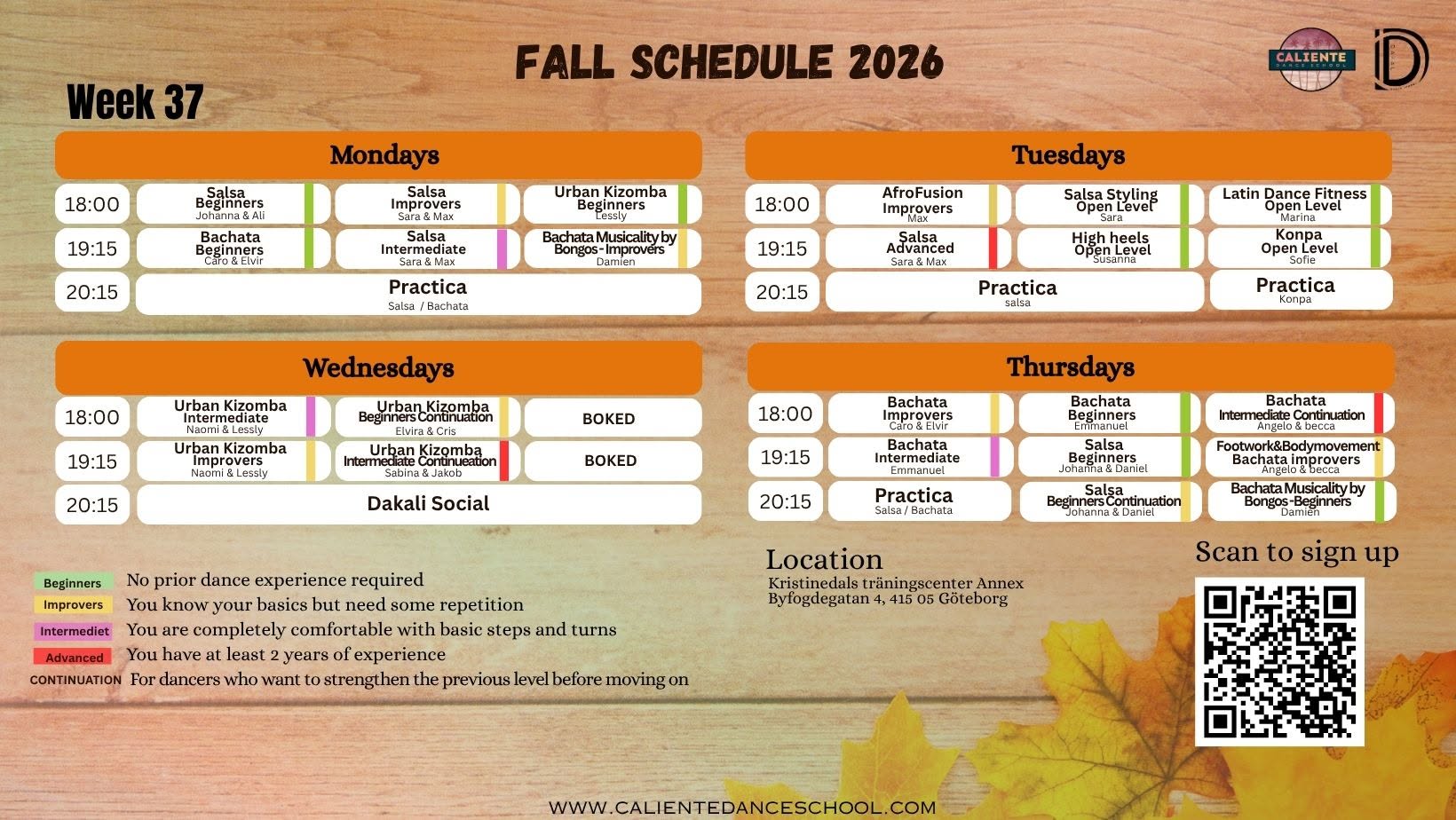 Affiche de Caliente Fall Schedule 2026
