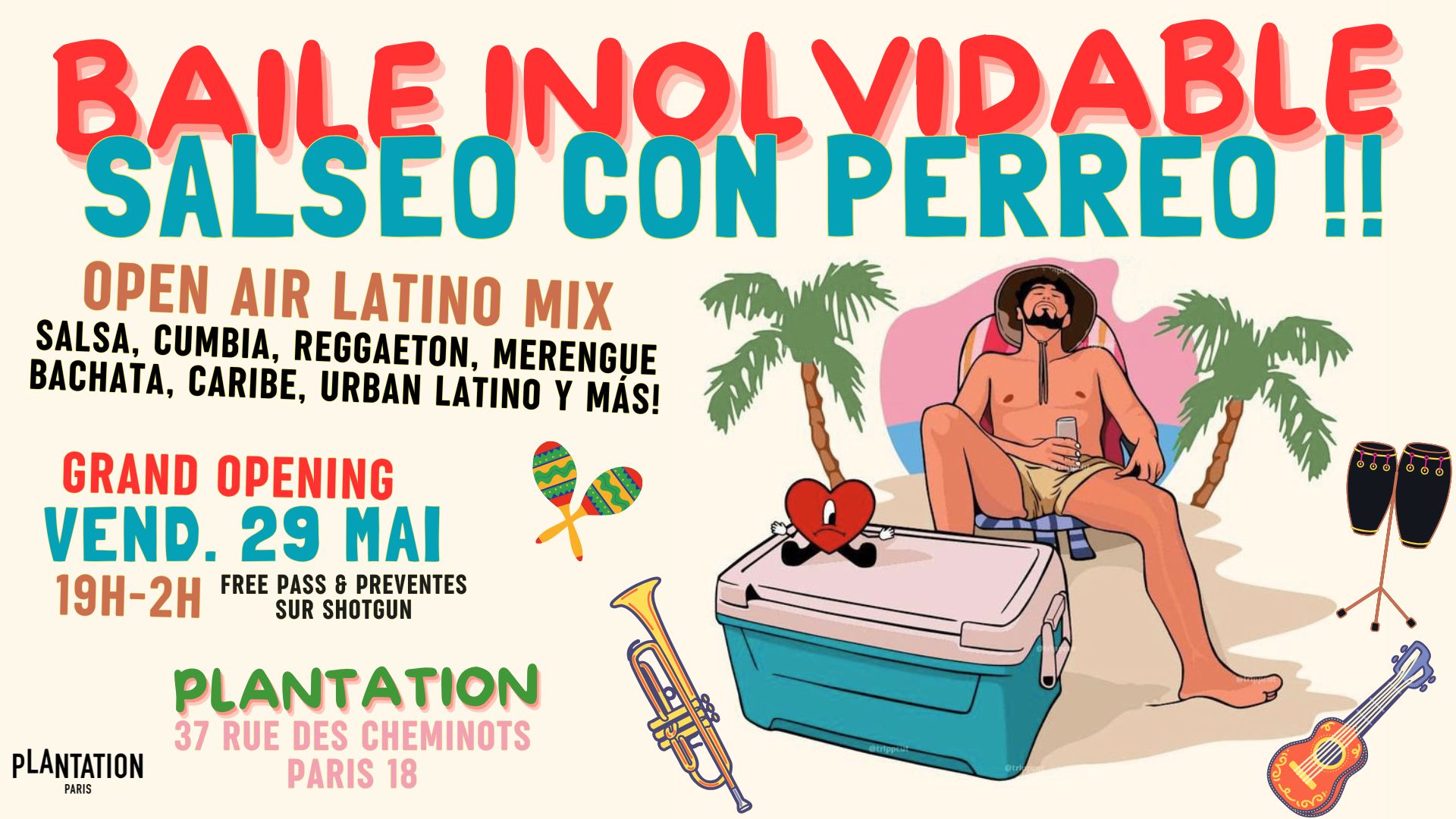 Affiche de BAILE INOLVIDABLE - Salseo con Perreo! Open air Latino mix Salsa, Cumbia, Reggaeton, Merengue y más!