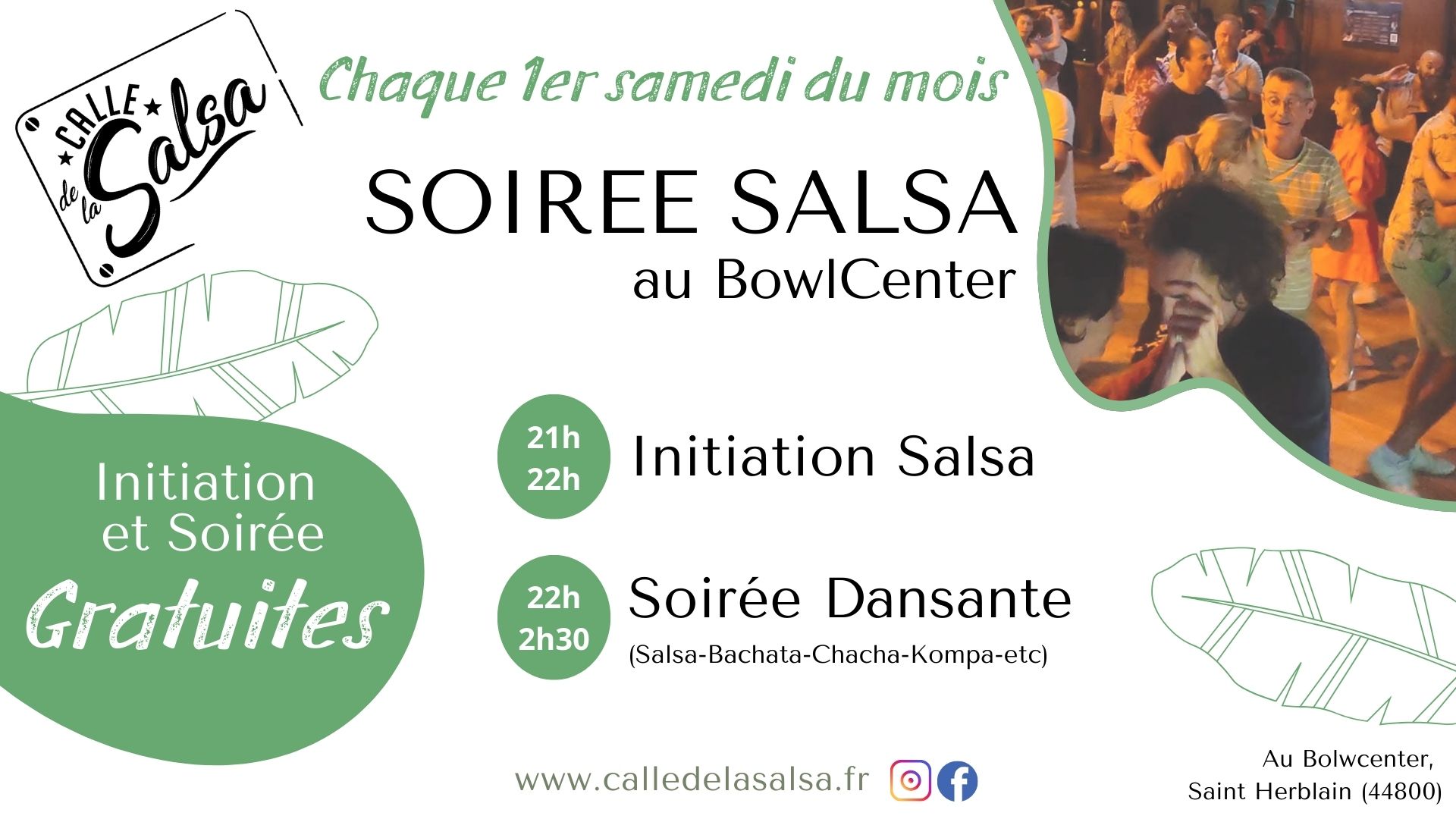 Affiche de Soirée Salsa au Bowlcenter de Nantes