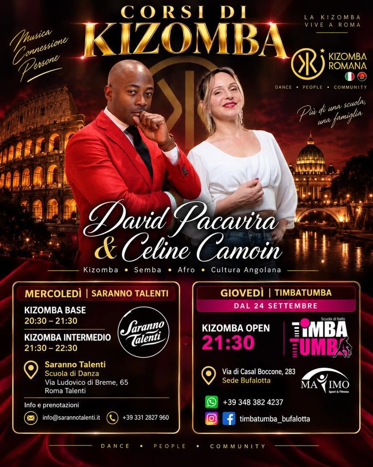 Affiche de CORSO DI KIZOMBA 2026/2027 • AL MAXIMO SPORT FITNESS • BUFALOTTA