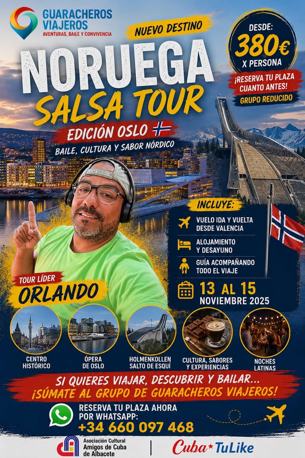 Affiche de Noruega Salsa Tour "Oslo" by Guaracheros Viajeros