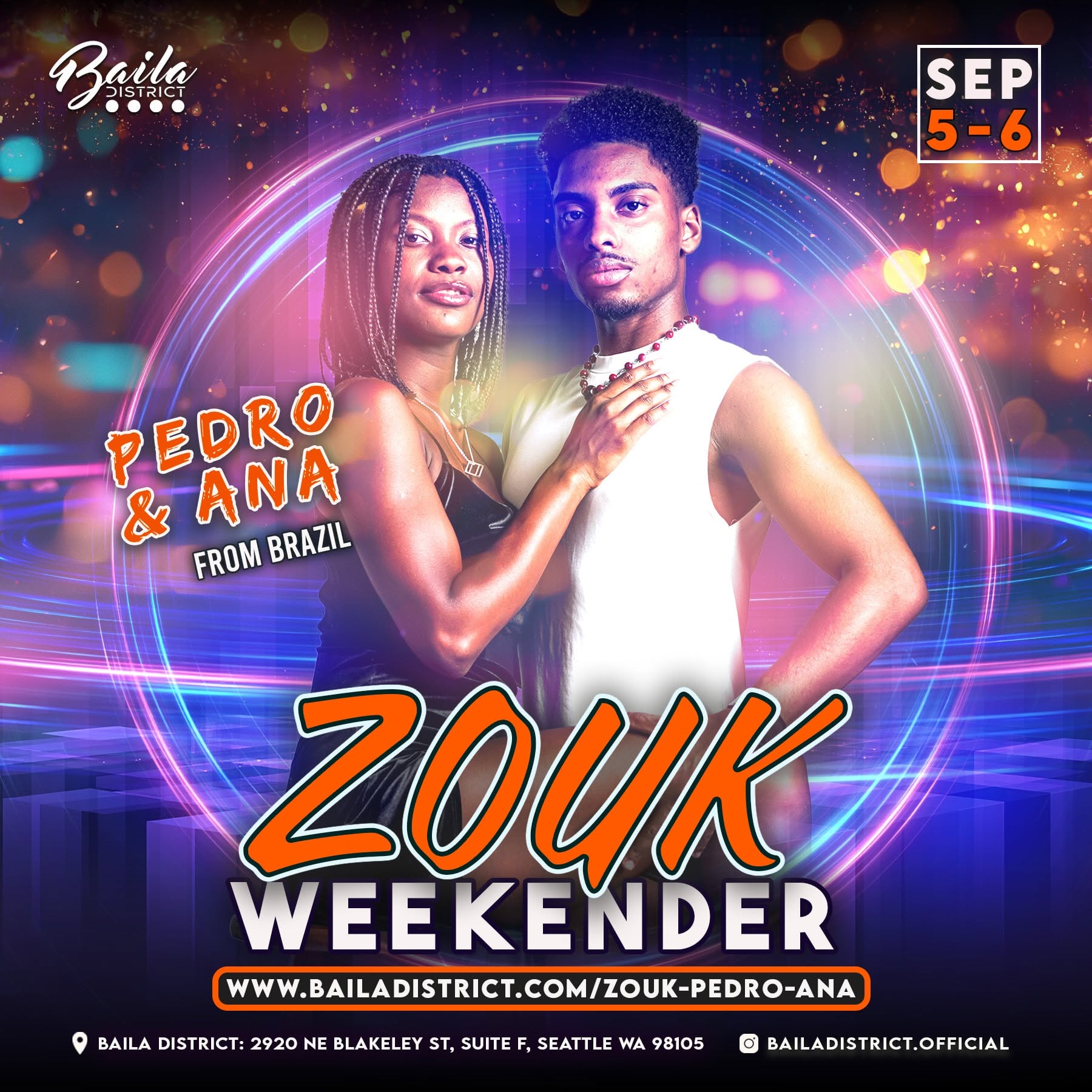 Affiche de Brazilian Zouk Weekender w/ Pedro & Ana