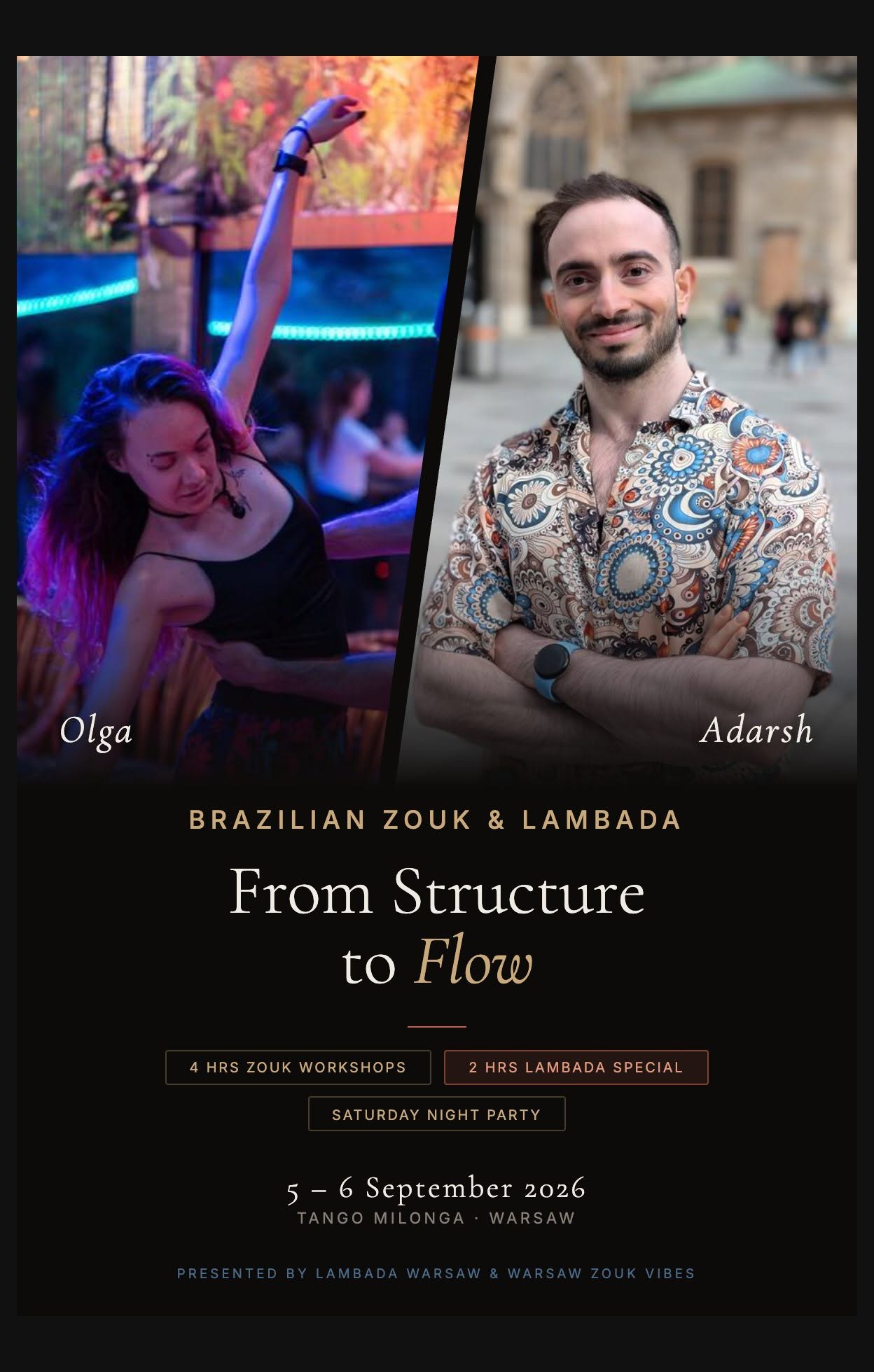 Affiche de From Structure to Flow | Olga & Adarsh | Brazilian Zouk & Lambada