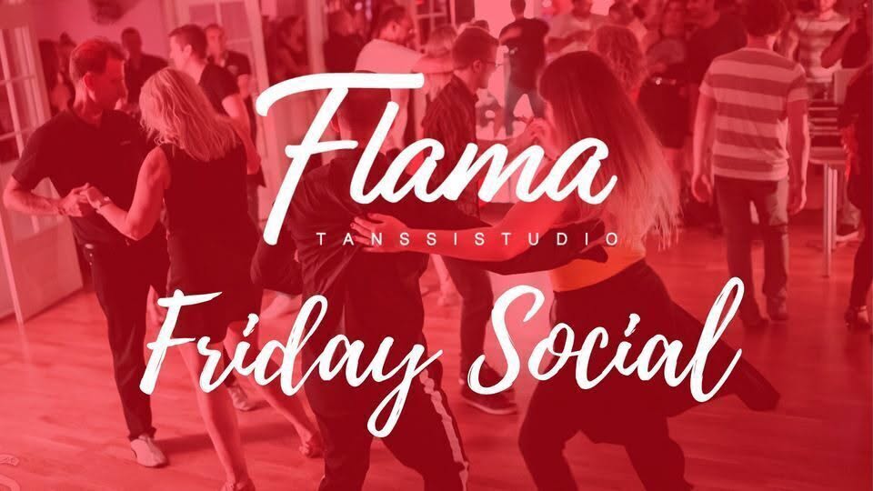 Affiche de Flama Friday Social – salsa-, bachata- ja kizombaillat