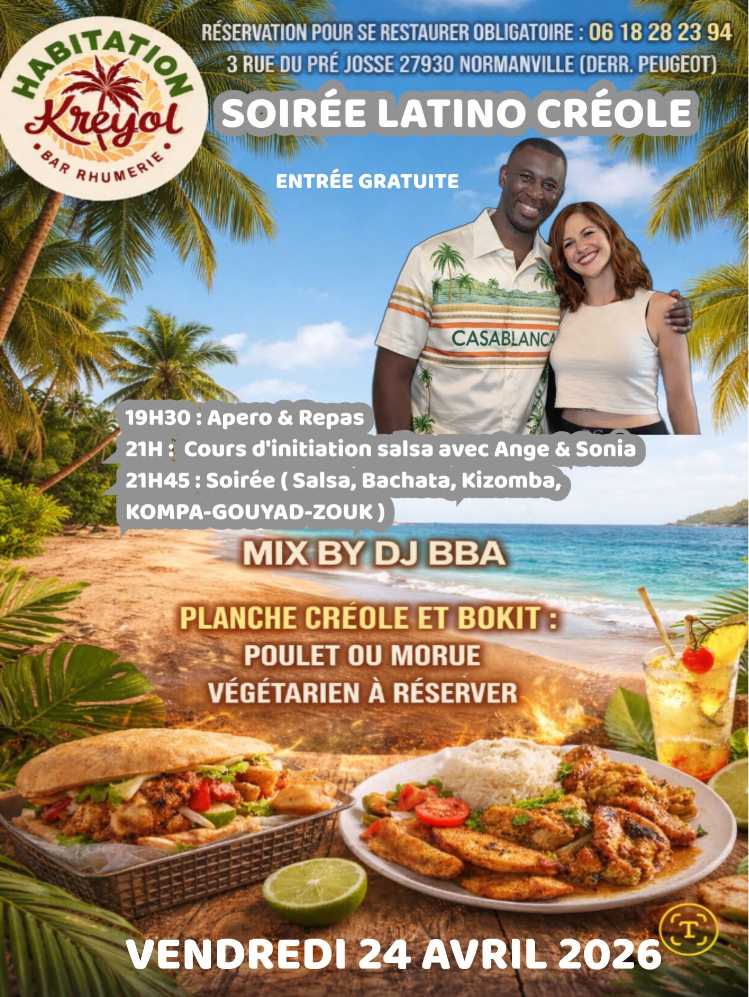 Affiche de SOIRÉE LATINO CRÉOLE ( SB2K)