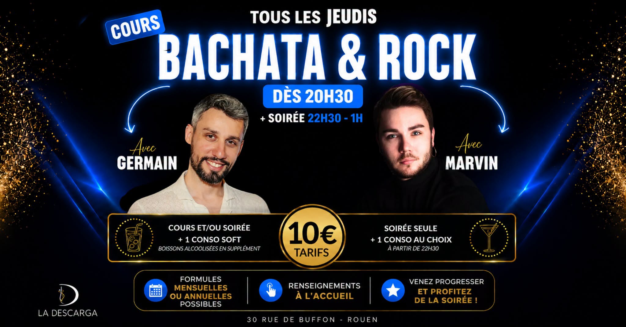 Affiche de Les jeudis Bachata & Rock à La Descarga