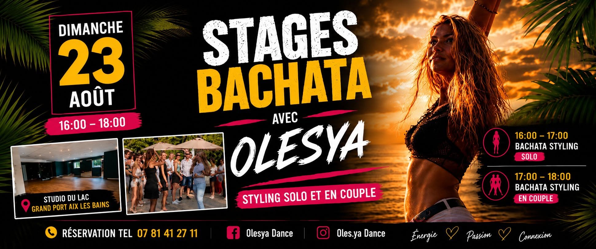 Affiche de Stages Bachata Solo & en Couple à Aix avec Olesya 