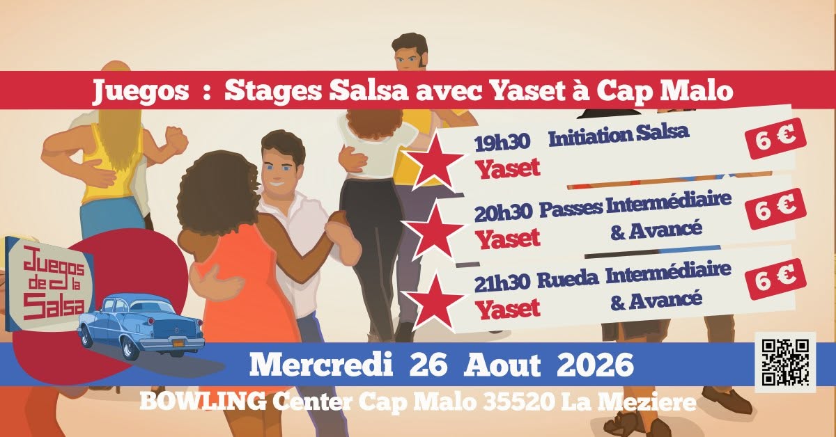 Affiche de Juegos : Stages Salsa avec Yaset au Bowling Center Cap Malo  