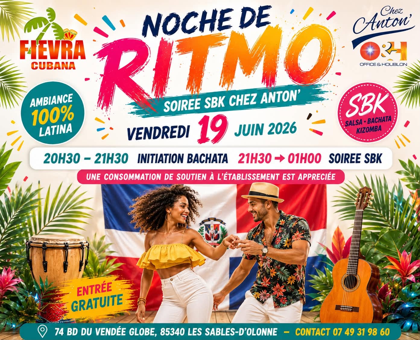 Affiche de NOCHE DE RITMO - Soirée SBK - CHEZ ANTON'