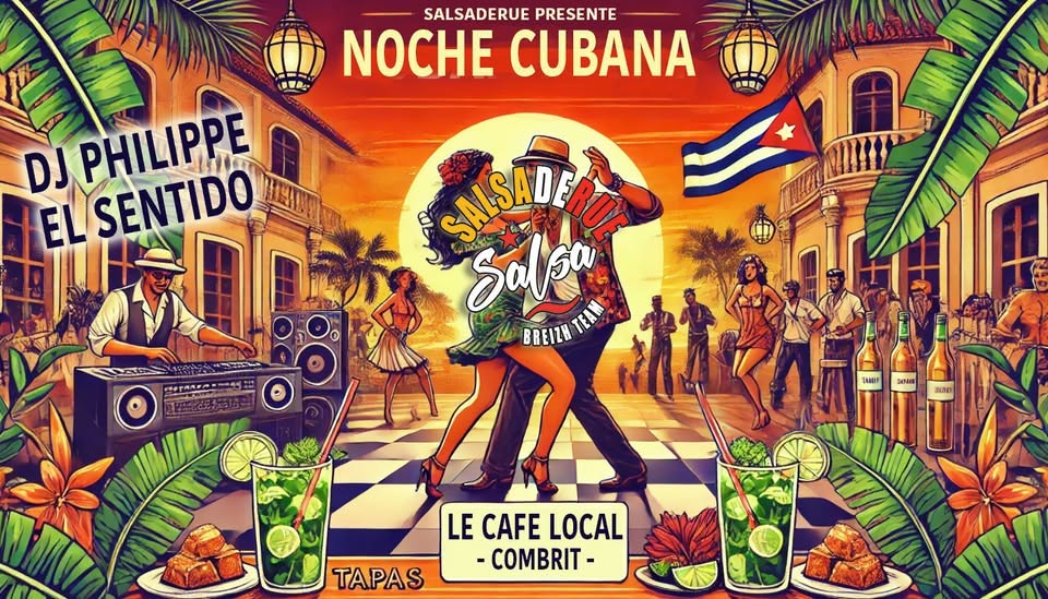 Affiche de soirée salsa au café local