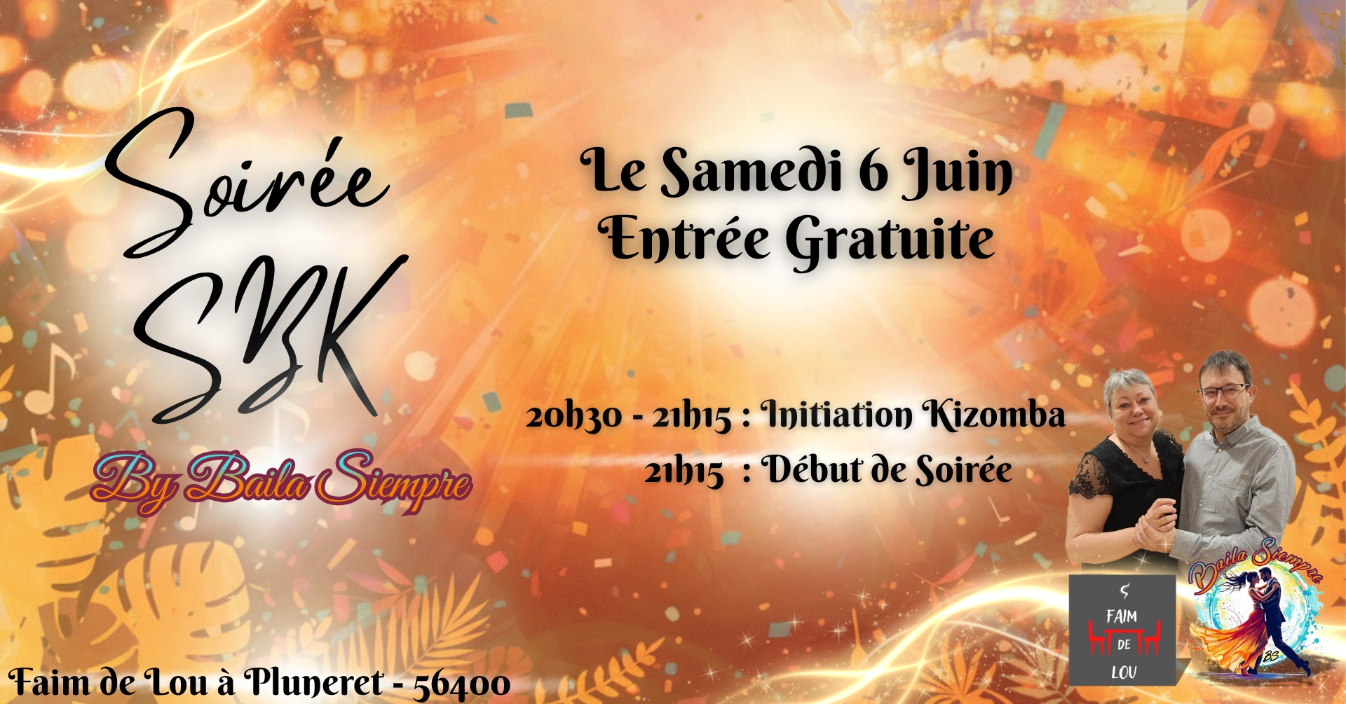 Affiche de Soirée SBK - Faim de Lou à Pluneret 