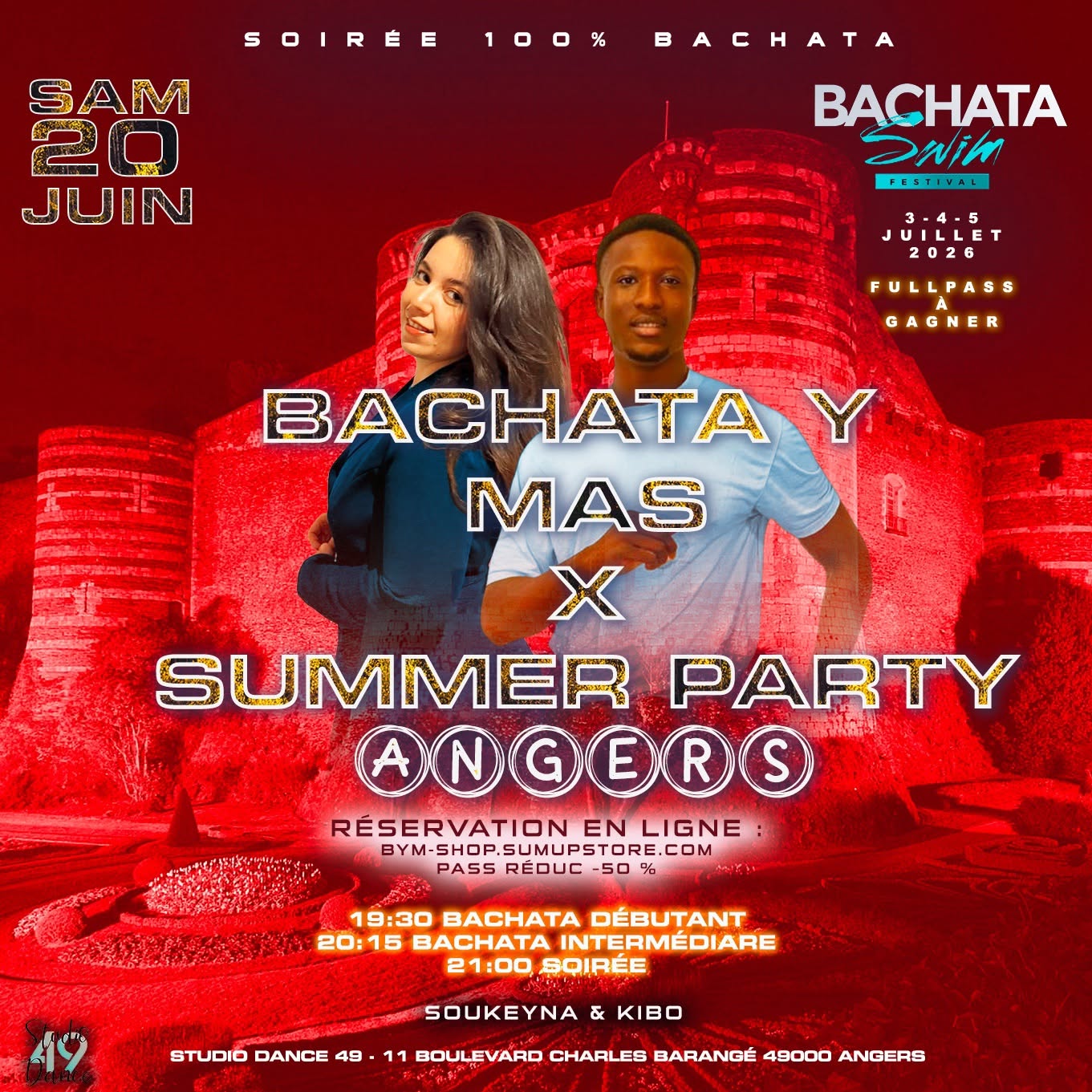 Affiche de Soirée Bachata y mas Angers 