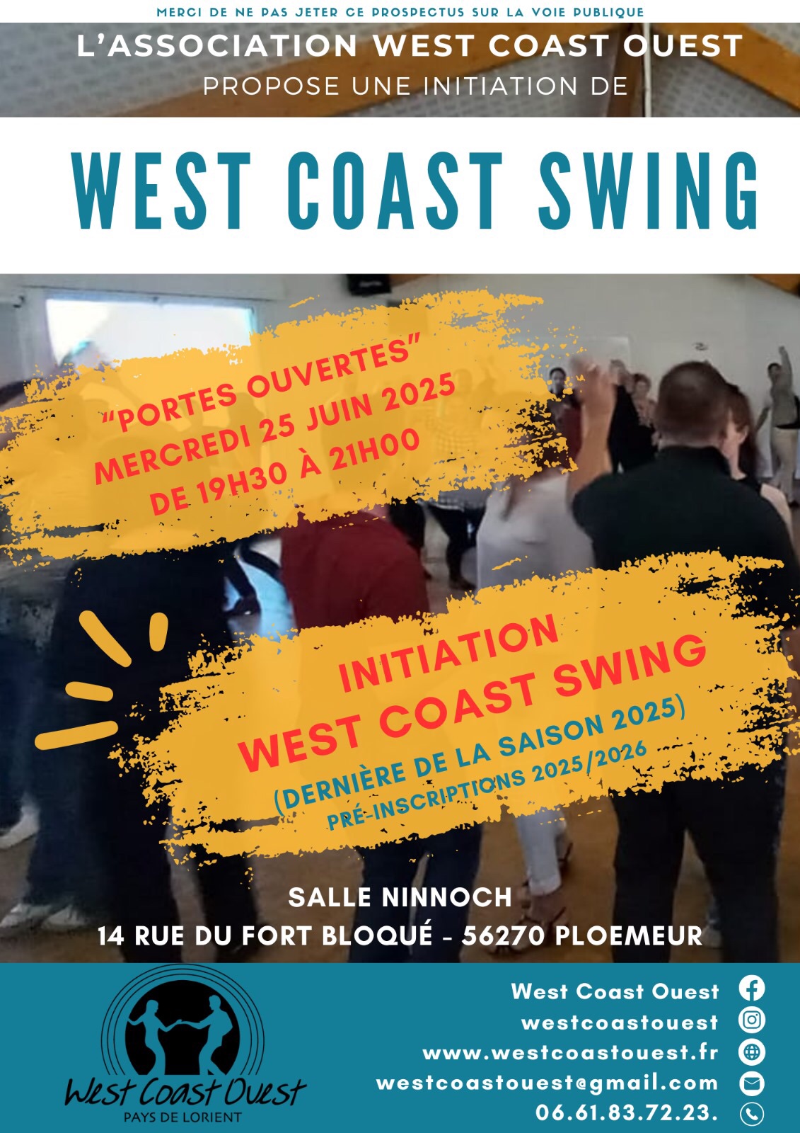 Affiche de Portes ouvertes/Initiation wcs MERCREDI 25 Juin🎉
