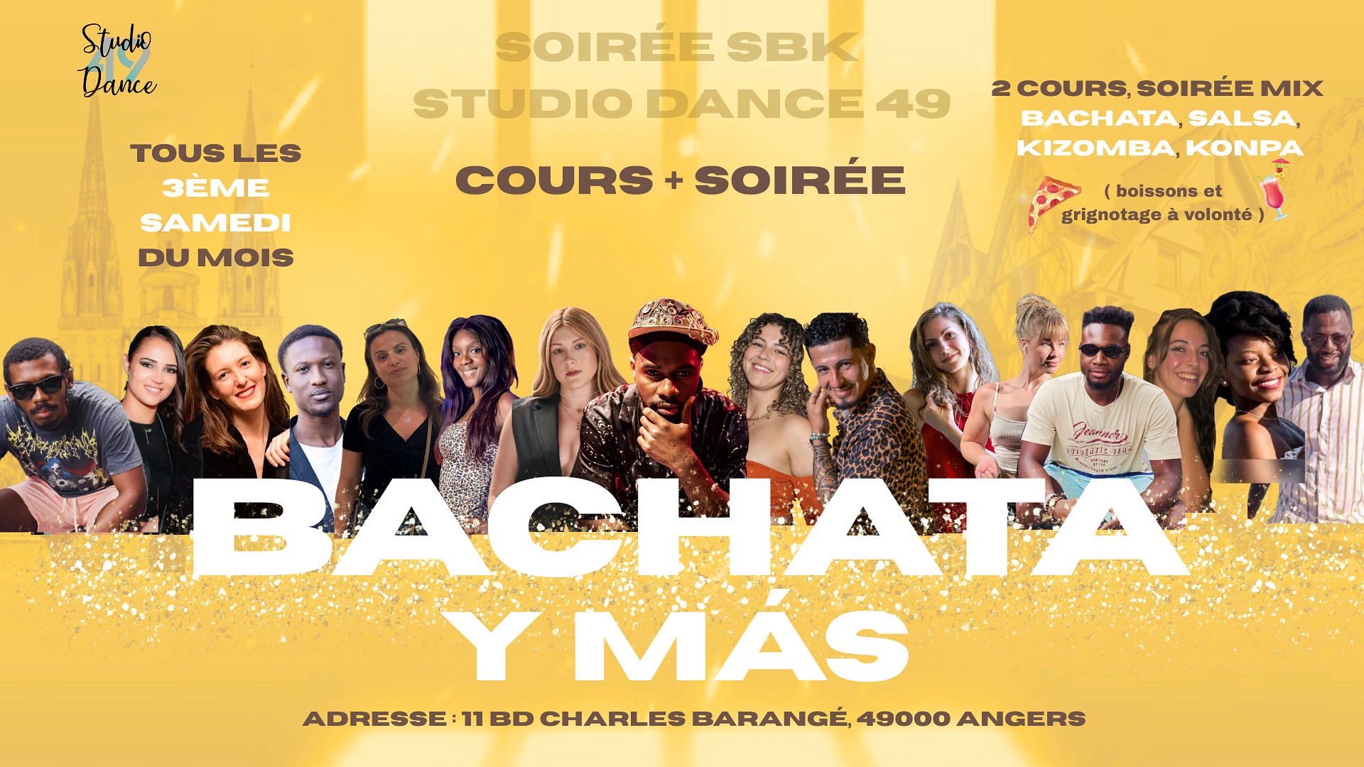 Affiche de Soirée Bachata y mas Angers 