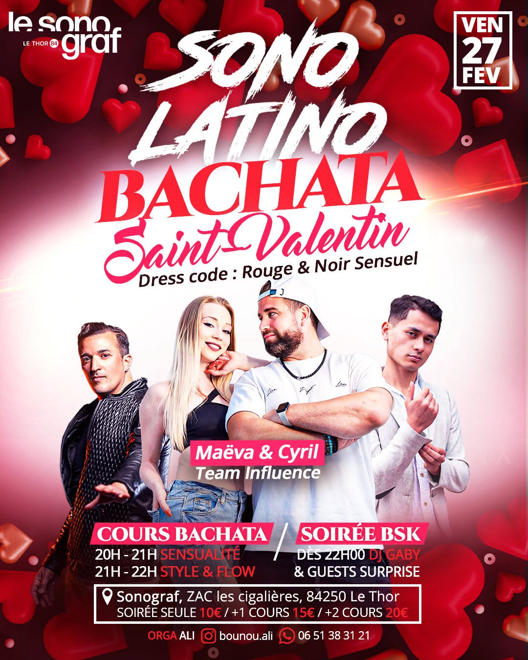 Affiche de Sono Latino Spéciale Bachata Edition St Valentin 