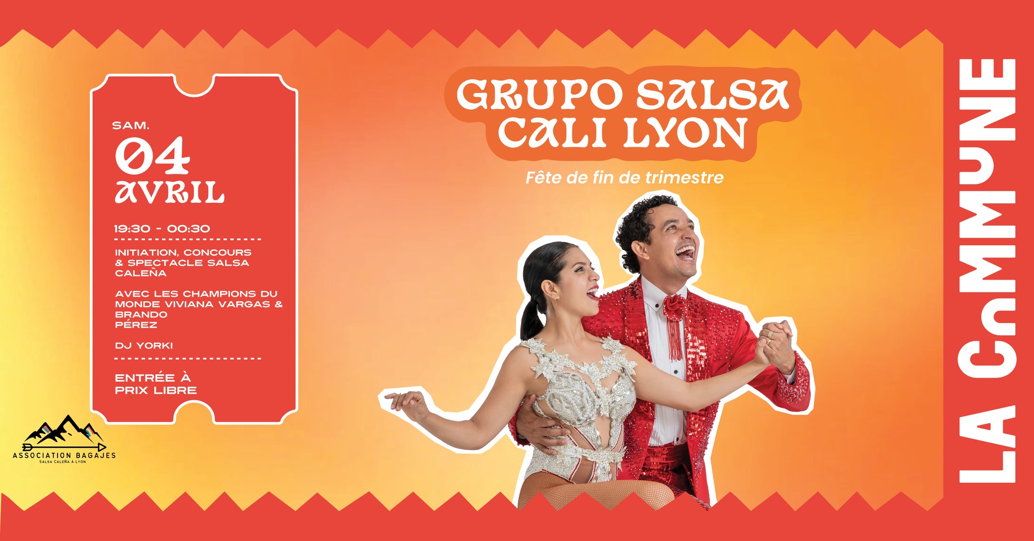 Affiche de 💃 Soirée de fin de trimestre – Grupo Salsa Cali Lyon