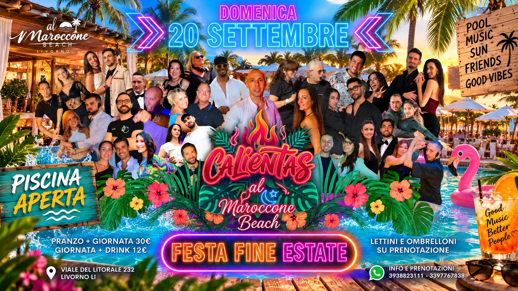 Affiche de Domenica 20 Settembre Calientas Maroccone Livorno Festa Fine Estate